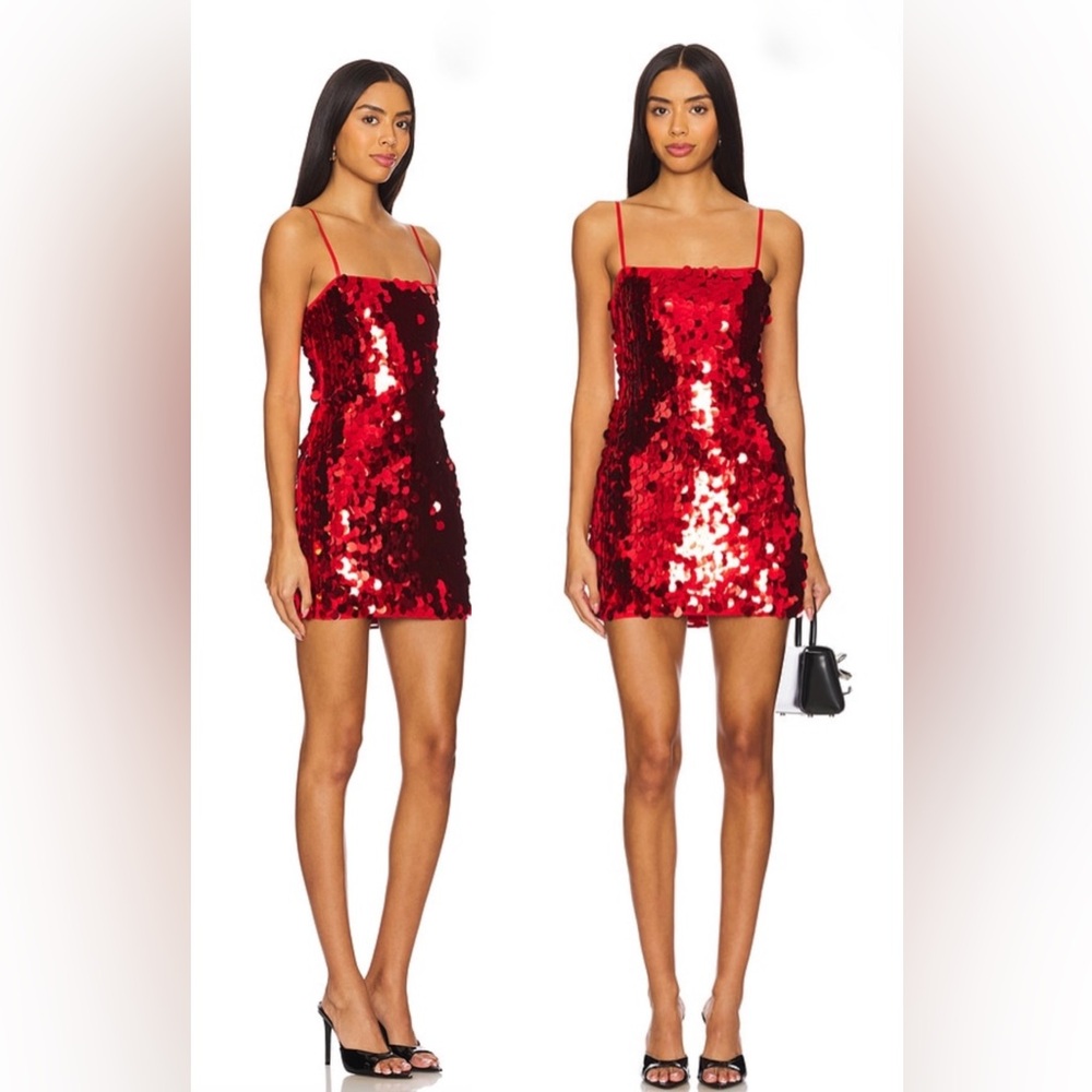 MORE TO COME SMALL REVOLVE YARINA DRESS RED